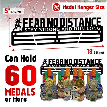 Fear No Distance — Stay Strong and Run Long” Medal Hanger (18